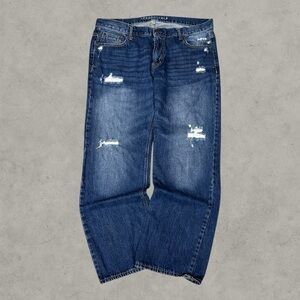 Aeropostale Jeans Mens 38x32 Blue Y2K Baggy Wide Leg Grunge 2000s Hip Hop Skater